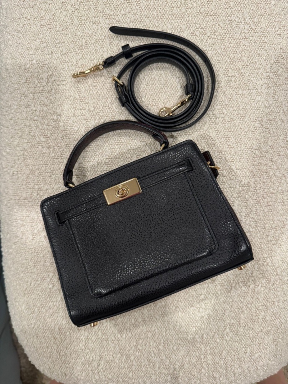 Coach Black Top-Handle Satchel with Gold Hardware